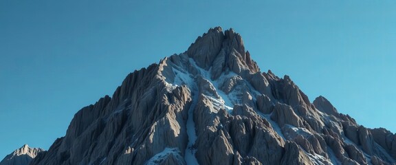 Close-up of rugged mountain peak, challenging ascent,  adventure,  journey