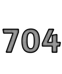 Black and white color numbers 704