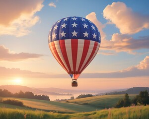 Balloon with the american flag for us national loyalty day celebration