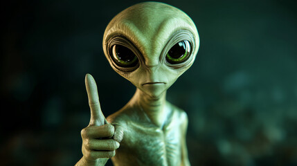 A green alien with a green face and a green nose is shown with its hand over its face