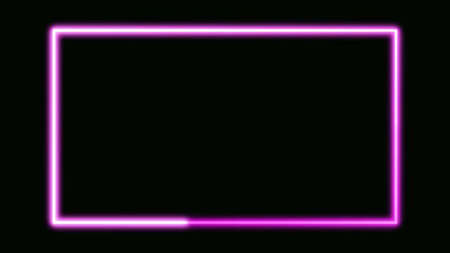 facecam Neon overlay loop. Animated facecam or webcam colorful light. Drag and drop use on transparent background. 4k animation