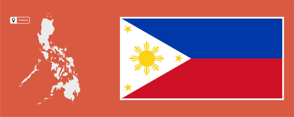 vector map and flag of the philippines