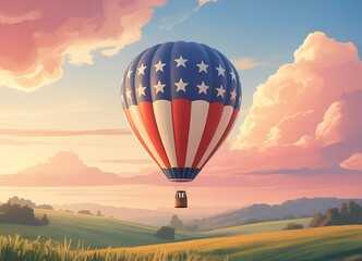 Balloon with the american flag for us national loyalty day celebration