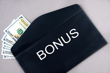 BONUS - word on a black envelope with banknotes