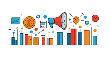 Marketing and technology design illustration