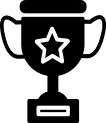 Trophy icon, for winners of champion cup, sport award, success concept. Vector graphics and not Artificial Intelligence. Symbol, logo illustration. Replaceable vector design.