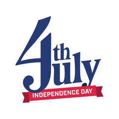 Words happy 4th of July and a US flag perfect for Independence Day celebrations social media posts, marketing materials, and greetings.