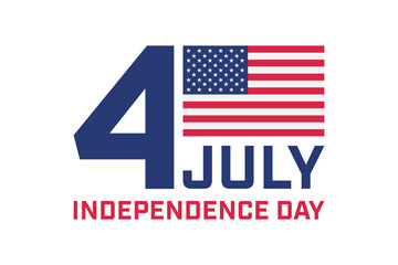 Words happy 4th of July and a US flag perfect for Independence Day celebrations social media posts, marketing materials, and greetings.