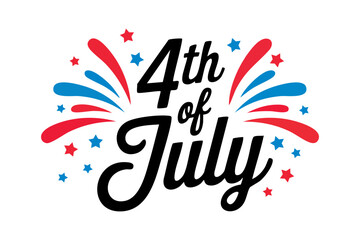 Words happy 4th of July and a US flag perfect for Independence Day celebrations social media posts, marketing materials, and greetings.