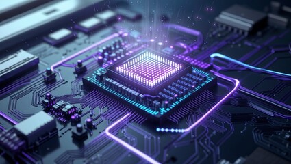 Obraz premium Ai Technology On Circuit Board 