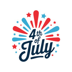 Words happy 4th of July and a US flag perfect for Independence Day celebrations social media posts, marketing materials, and greetings.