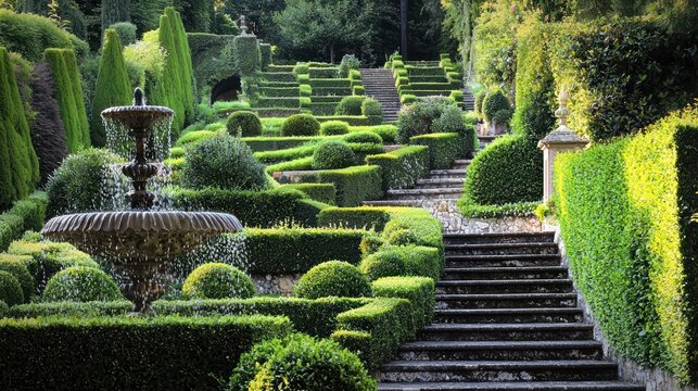 Villa d'Este - A 16th-century villa famous for its terraced hillside Italian Renaissance garden in Tivoli, Italy.