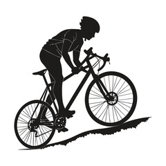 Naklejka premium silhouette bicycle on white background