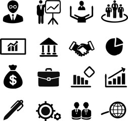 Business icon. Human resources and management vector set.