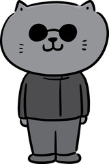 Illustration of cat wearing cloth
