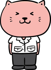 Illustration of cat wearing cloth
