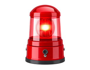 Red Warning Siren Light on White Background PNG
