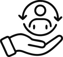 customer care icon in thin line style, customer inclusive service, line symbol isolated on white background