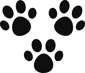 Dog or cat footprint vector icon illustration, animal f paw print isolated on white background