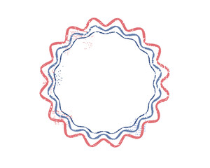 Red and blue empty retro style promotion badge icon template