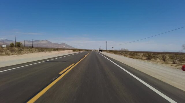 395 Scenic Byway North 2 Red Rock Canyon to Ridgecrest 14 Front View MultiCam Driving Plate Sierra Nevada Mts California