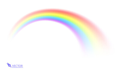 Multi coloured rainbow isolated on white, Transparent rainbow Vector illustration