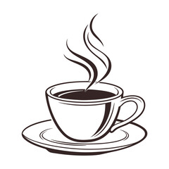 Obraz premium silhouette coffee cup on white background