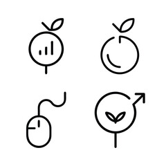 Apple fruit icons vector illustration design set with heart and arrow symbols