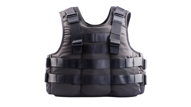 A weighted vest with visible weights, isolated on Transparent background.