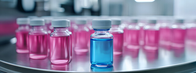 Unique Serum Bottle on Production Line