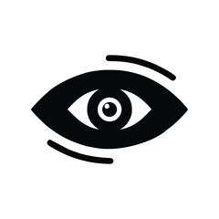 Eye Icon with Motion Lines Bold Symbol for Surveillance, Awareness, and Interface Design