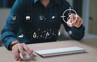 Digital Marketing Strategy Concept, Target Customers, Customer Analytics, Customized Marketing,...