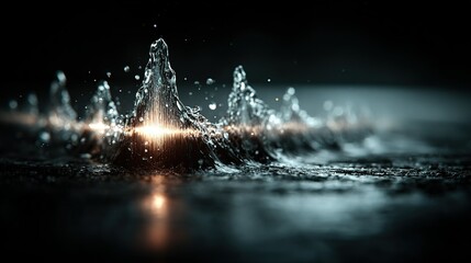 Liquid sound wave visualization background with aqua ripple frequency peaks, audio tech concept for music production software UI, podcast cover, and acoustic equipment ad.