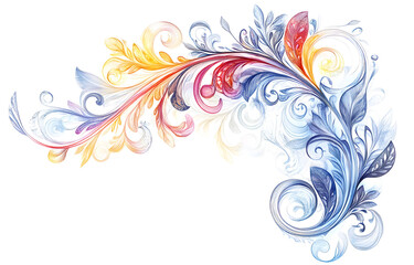 Floral Design Artwork, Decorative Elements, Digital Creation, Art Gallery, Elegant Style, on PNG transparency background