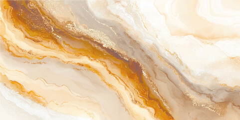 Obraz premium Texture of colorful marble background with abstract pattern. Elegant white Carrara marble backdrop with glossy gold veins High end marble texture vector Panoramic marbling design