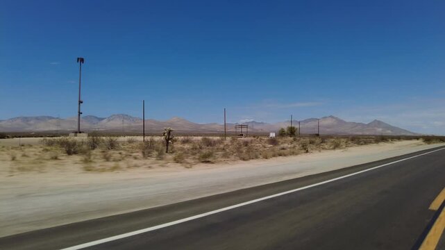 395 Scenic Byway North 2 Red Rock Canyon to Ridgecrest 14 Quarter L MultiCam Driving Plate Sierra Nevada Mts California