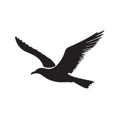 Vector illustration of a flying bird in motion, symbolizing freedom, nature, and grace. Ideal for wildlife designs, environmental projects, logos, or decorative elements isolated on white background