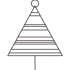 Simple Christmas Tree with Lines Doodle

