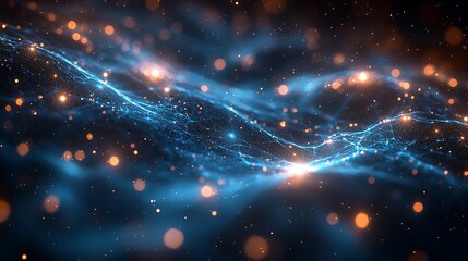 Obraz premium Abstract digital space artwork with glowing particles