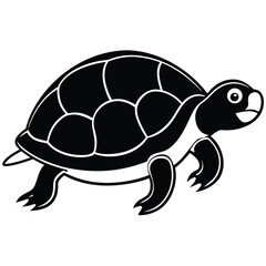 Fototapeta premium silhouette turtle on white background