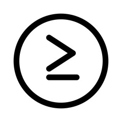 greater then or equal line icon