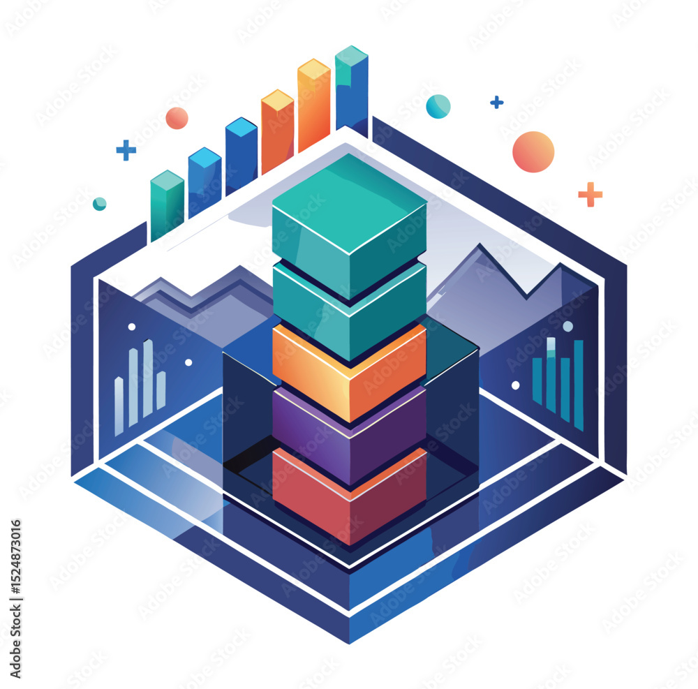 Poster minimalist data analytics logo design-version 5
