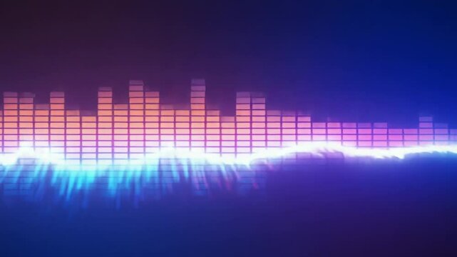 Animated equalizer with dynamic light effects, ideal for music visualizers and presentations