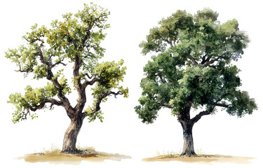 Oak and Pine Variations on PNG Transparency Background