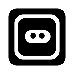 Electric Power Socket Icon &ndash; Black and White Vector Illustration.