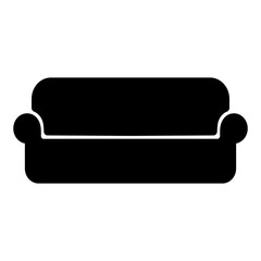 Sofa Icon &ndash; Black Silhouette Vector Illustration of Couch Furniture.