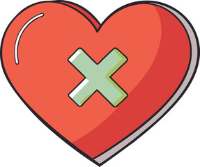 Obraz premium Broken Heart with Medical Cross Illustration