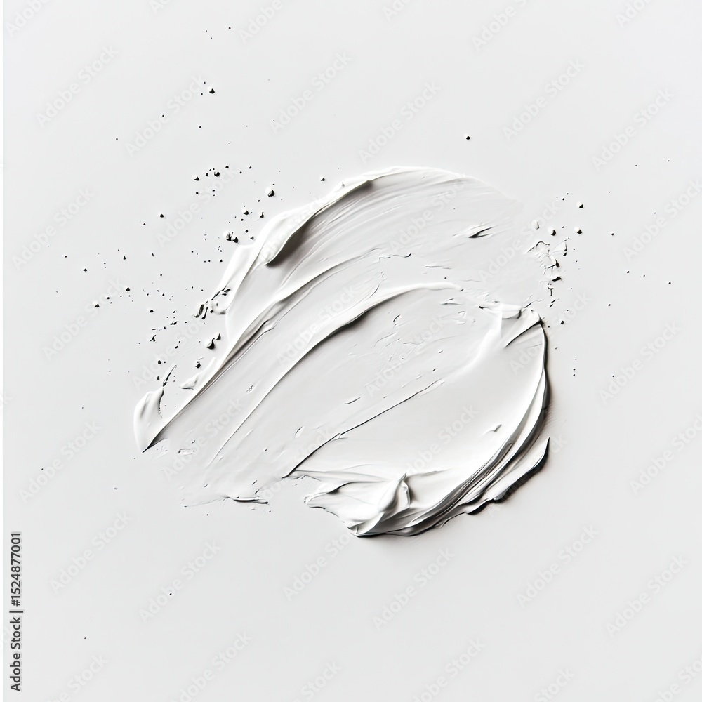 Poster abstract white paint strokes on a white background, creating a textured, dynamic composition