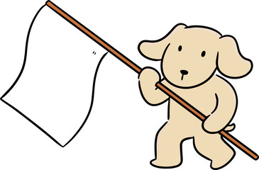 Obraz premium Illustration of dog and flag 