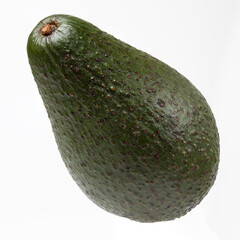 Healthy food and ingredients - Ripe organic green avocado fruit isolated on white background with built-in clipping path